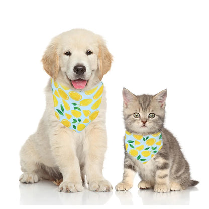Cartoon Food Print Triangle Dog Collar Bandana Polyester Fade Resistant Pet Accessories Neck Scarf Small Dog Pet Supplies New
