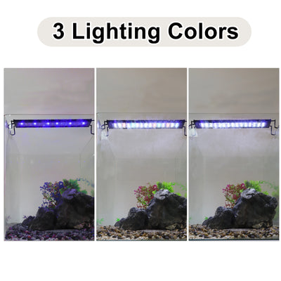 UXCELL 40cm 11W Aquarium Light LED Fish Tank Light Timer Aquarium Light for Plants 3 Color Lighting for Fish and Aquatic Pet