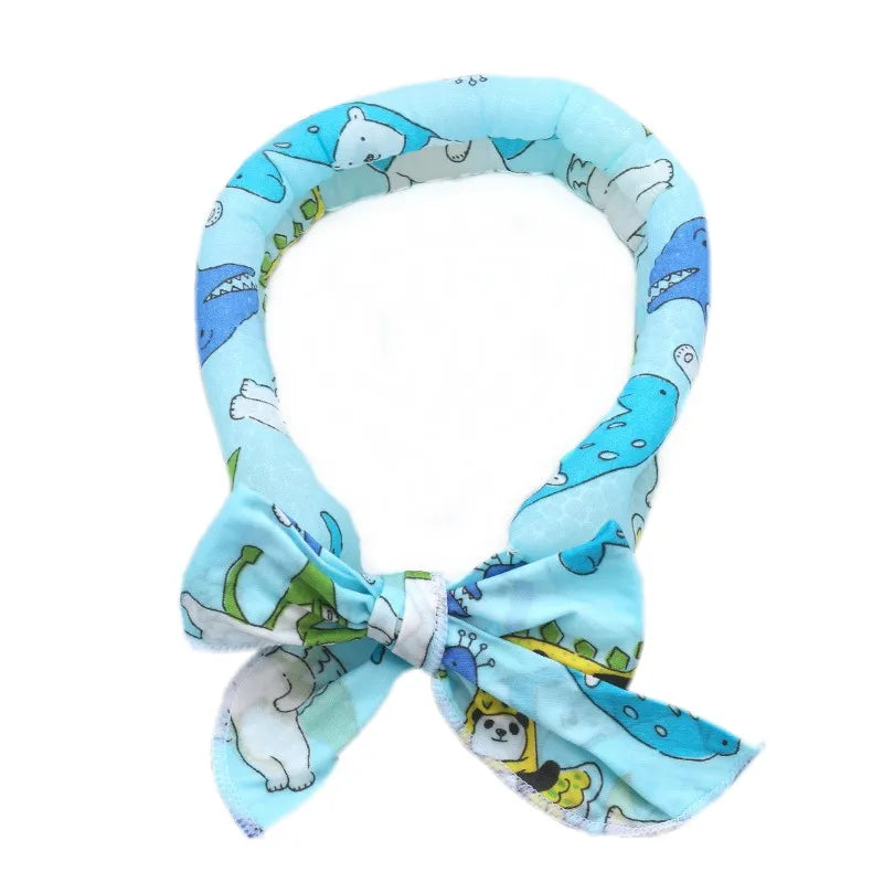 Cute Print Summer Dog Cooling Collar Pet Dog Ice Scarf Pet Cool Bandana Adjustable Pet Outdoor Prevent Heatstrok Dog Accessories