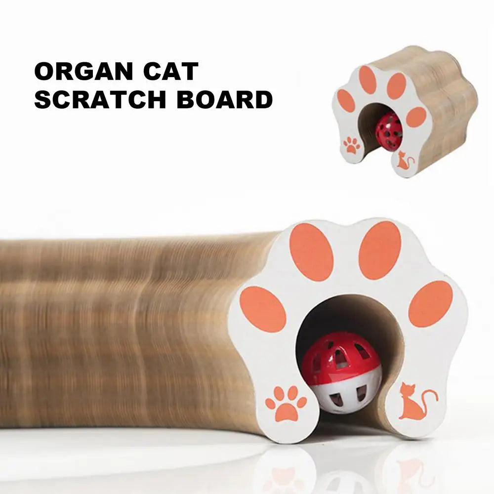 Magic Organ Cat Scratcher Organ Cardboard Scratching Board with Toy Bell Indoor Cat Grinding Claw Scratching Board Interactive