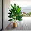 85-115cm Large Artificial Plants Bird of Paradise Tree Tropical Fake Banana Leaves Plastic Palm Plants for Home Garden Decor