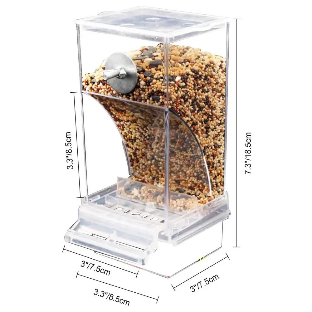 Bird Feeders Parakeet Feeders For Bird Cage Automatic Parrot Feeder Drinker Clear Acrylic Splash-Proof Bird Feeder