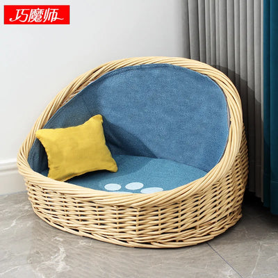 Bold rattan kennel universal in all seasons, winter warm   dog house