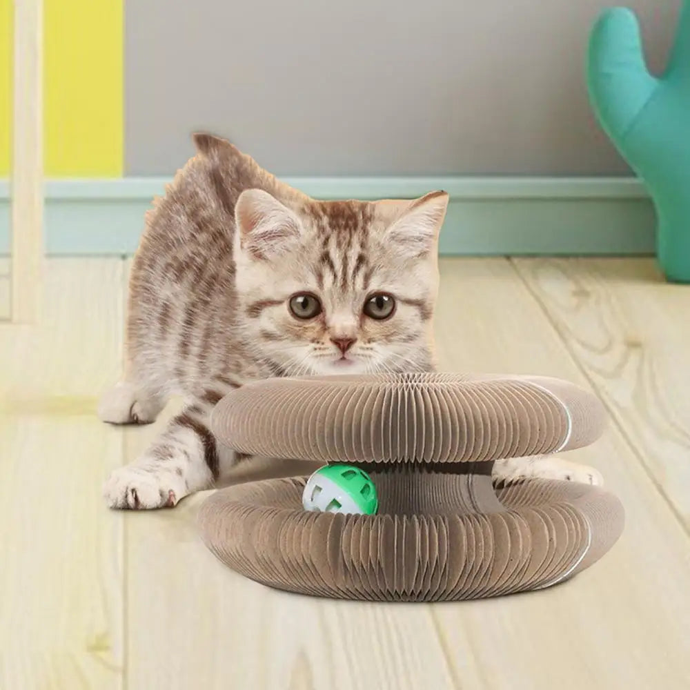 Cat Scratching Pad Organ Magnetic Foldable Scratchers Multipurpose Scratch Pad Kitten Scratching Board With Ball For Kitten Paly