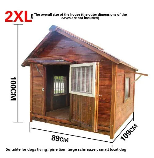 Dog House Outdoor Waterproof  Solid Wood Dog Villa with Yard Outdoor Rainproof Type Four Seasons Universal Pet Kennel