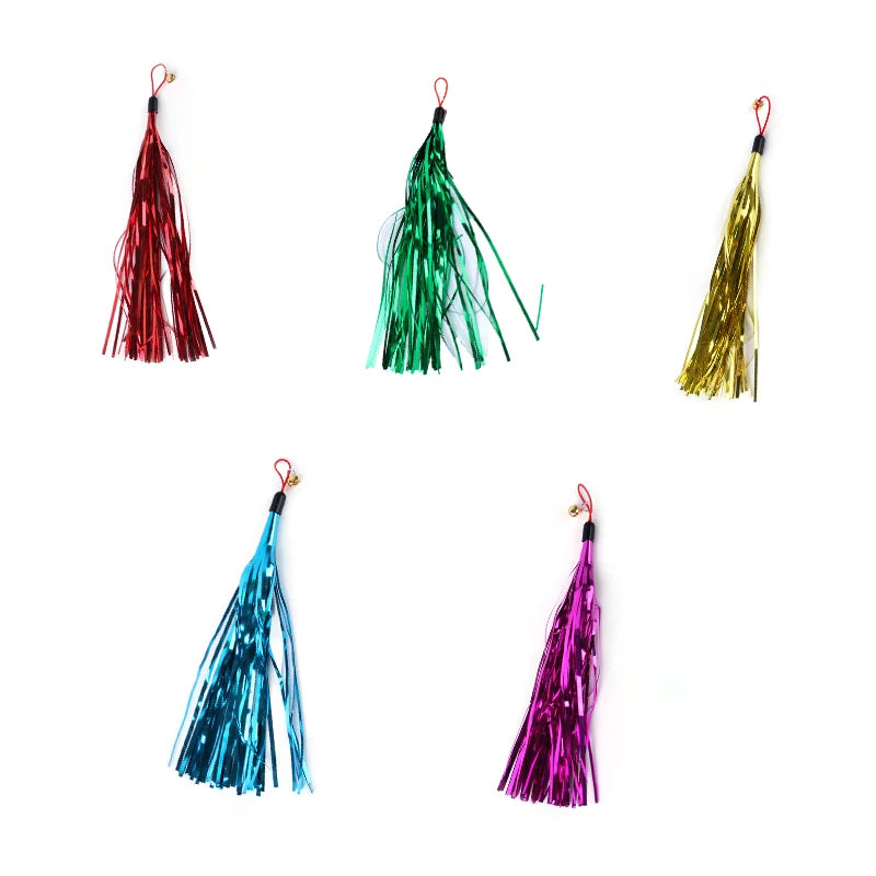 Funny Cat Stick Toy Furry Feather with Bell Cat Stick Toy Kitten Playing Pet Accessories Worm on A String Cat Toys Interactive