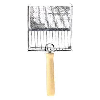 Stainless Steel Cat Litter Shovel Wooden Handle Shovel Easy To Clean Good-Looking Reduce Dust Suitable For Small Dog Toilets