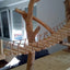 Cat Wall Cat Tree Wooden Climbing Shelves Cat Hammock Bridge with Sisal Ladder and Platform for Kitten Pet Furniture Playground