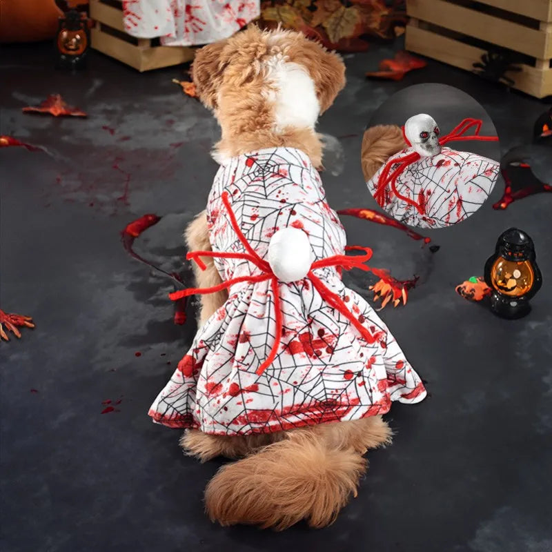 Halloween Dog Costume Funny Dog Clothes Terror Spider Skull  Pet Dog Dress Puppy Jumpsuit Chihuahua Bichon Dachshund Dog Outfits