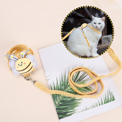 UXCELL 1 Set Cat Harness and Leash Set Cats Escape Proof Kitten Harness Small Yellow
