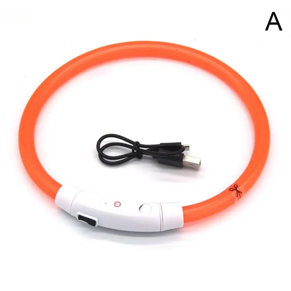 50cm LED Luminous Dog Collar Waterproof And Dustproof Visual Night Dog Walking To Prevent Lost Creative Color Dog Sub-sign Light