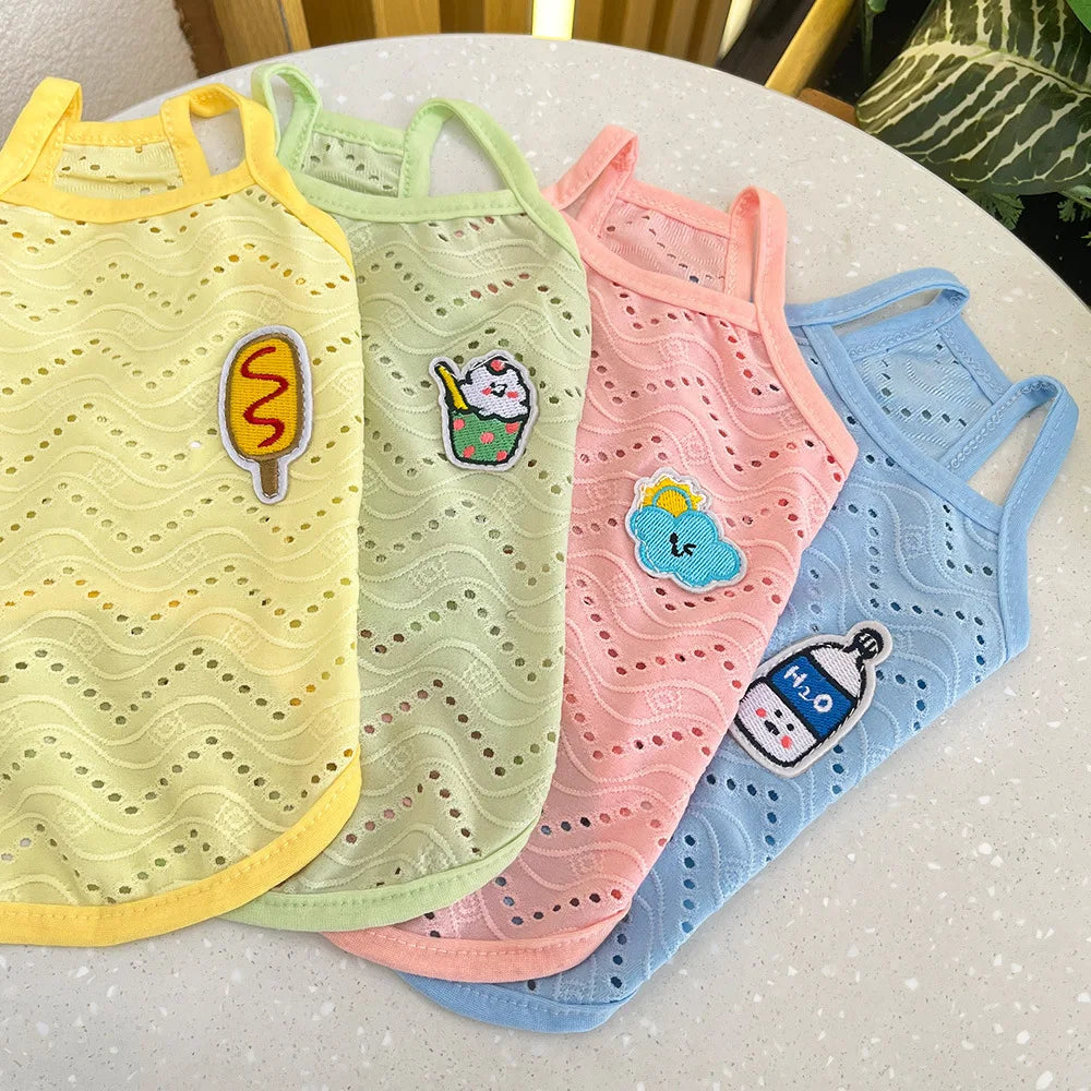 Spring and summer small dog clothing minimalist suspender thin breathable small and medium-sized dog pet cat clothing supplies