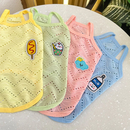 Spring and summer small dog clothing minimalist suspender thin breathable small and medium-sized dog pet cat clothing supplies