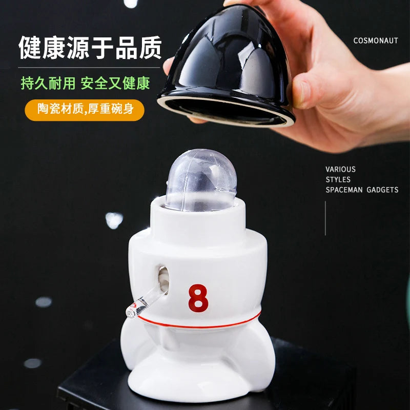 Honey squirrel ceramic food bowl hamster kettle drink device creative astronaut golden bear dodge nest prevent tipping bathtub