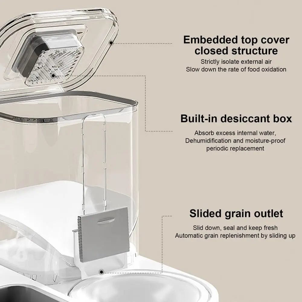 Cat Automatic Feeders Large Capacity Pet Feeding Dog Food Dispenser Reusable Kitten Puppy Water Dispenser for Home Cage