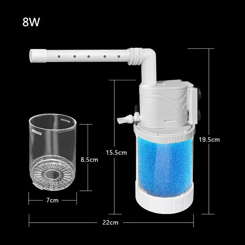 Internal Aquarium Filter Pump Fish Tank Submersible Silent Air Oxygen Aerator Internal Water Pump Aquarium Air Pump Wave 5-in-1