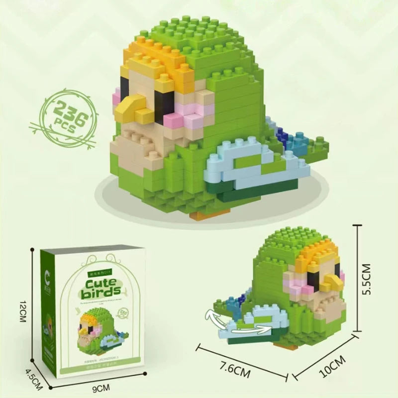 Building Blocks 3D Bird Cute Parrot Model Assemble Table Decor Children Toys for Kids Gifts Micro DIY Bricks Educational Toys