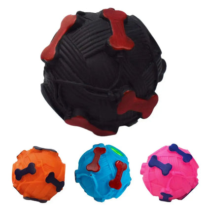 Treat Dispenser Toys For Dogs Interactive Puppy Squeaky Treat Dispenser Ball Dog Teeth-Grinding Toy Puppy Puzzle Slow Feeder