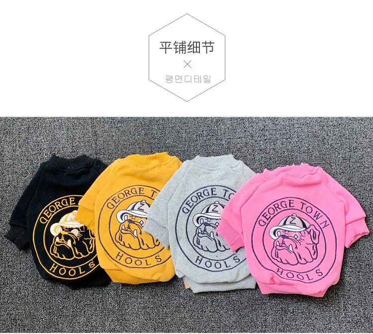 Dog Costume  Pet Clothes Crew Neck Korean Version Spring and Autumn Parent-child Wear Pure Cotton Four Colors Seven Sizes