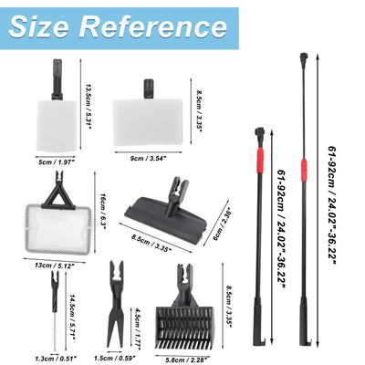UXCELL Fish Tank Cleaning Tools 7 in 1 Fish Tank Cleaning Tools Multifunctional Aquarium Cleaning Kit
