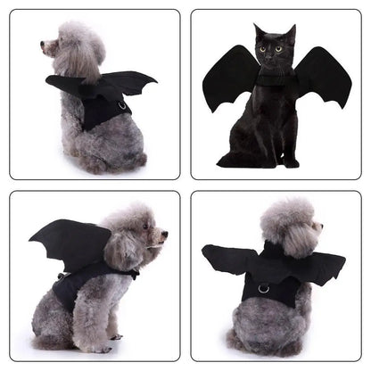 Cool Wings Black Bat Creative Pet Dog Clothes Halloween Transformation Costume Suitable For Festivals And Parties Dog Dress Up