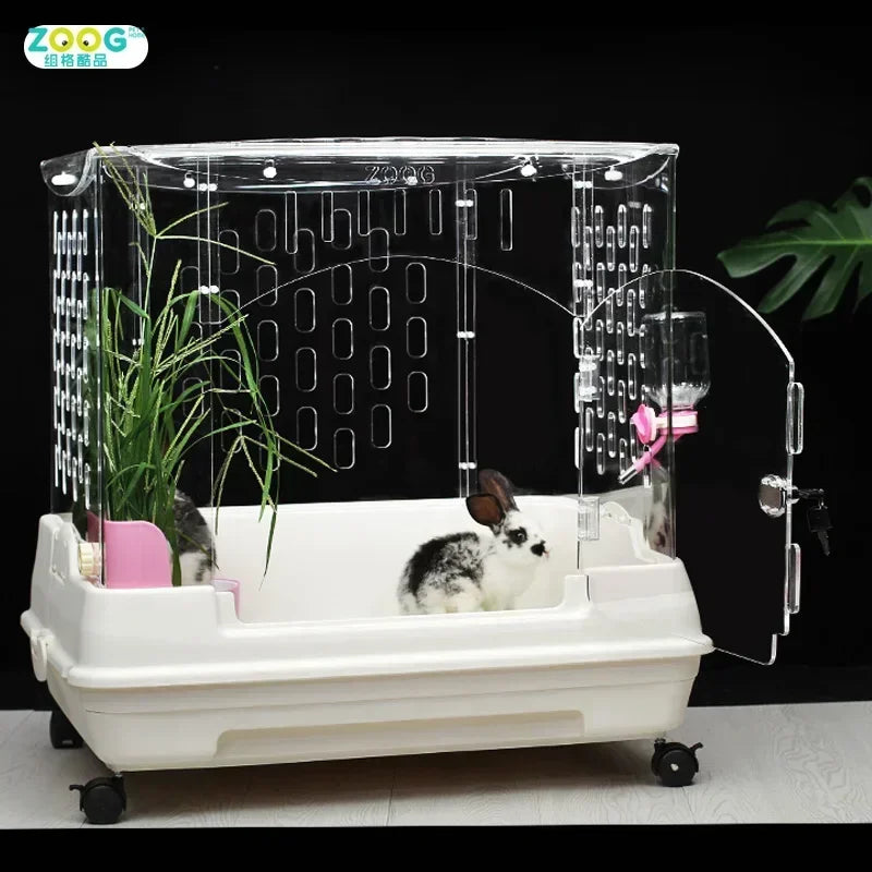 Indoor house acrylic  rabbit Chinchilla cage luxury cage for small animals pet house