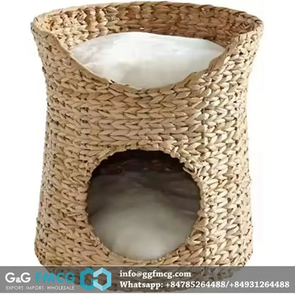 Wholesale 2-tier cat cage handmade from water hyacinth at cheap price made in Vietnam