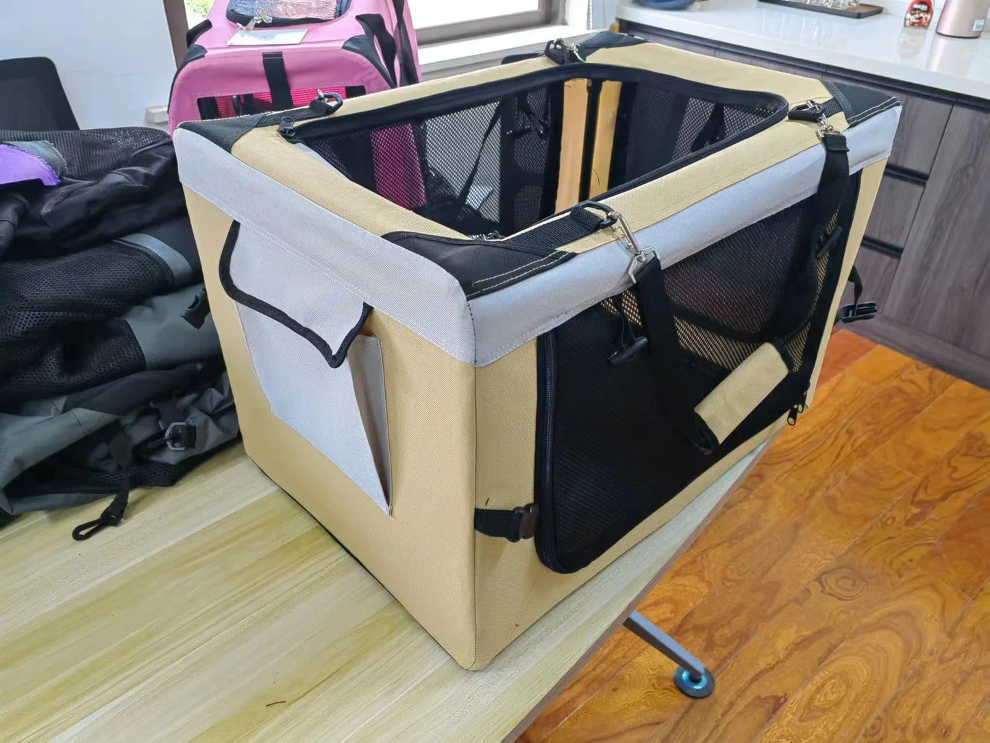 Car travel pet box tent out portable cage pet folding cage pet bag kennel outdoor travel cage