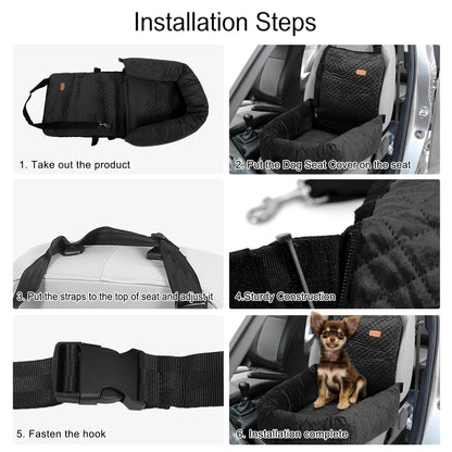 UXCELL Dog Car Seat Booster Seat Hammock Pet Carriers Bag Adjustable for Puppy Cat Pets Soft Bottom Travel Bed Accessories