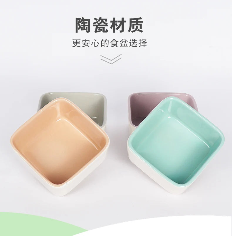 Hamster bowl ceramic chipmunk eating bowl honey squirrel grain bowl hedgehog food bowl food box food bowl feeder