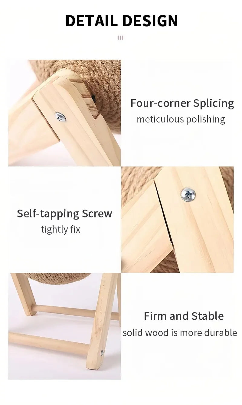 Cat Cratchers Ball Toys Sisal and Wood Stable Triangle Cats Indoor Stuff Sturdy Scratching Cool Scratch on Stand Spin