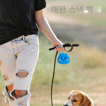 Zippered Dog Food Container Cartoon Silicone Dog Food Bag Cute Pet Snack Pouch Multipurpose Puppy Food Bag For Cookies Dry Meat