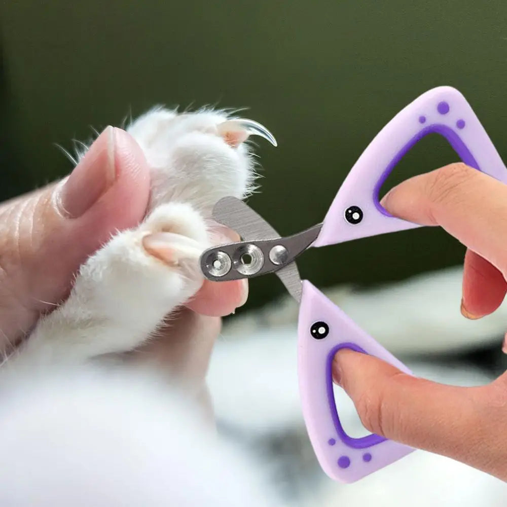 Cat Nail Trimmer Pet Nail Clippers For Small Animals Sharp & Safe Stainless-Steel Circular Cut Hole Design Grooming Tool For