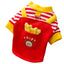 Red Stripe French Fries Dog Hoodies Autumn Winter Dog Clothes for Small Medium Dogs,Puppy Cat Costume Chiwawa Pet Pullover Coat