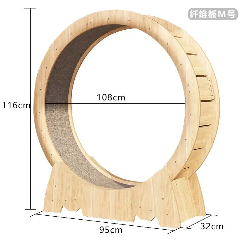 OEM Custom Factory Price Silent Exercise Running Wheel Climbing Frame Wooden Fiberboard Cat Toy cat accessories Cat Treadmill