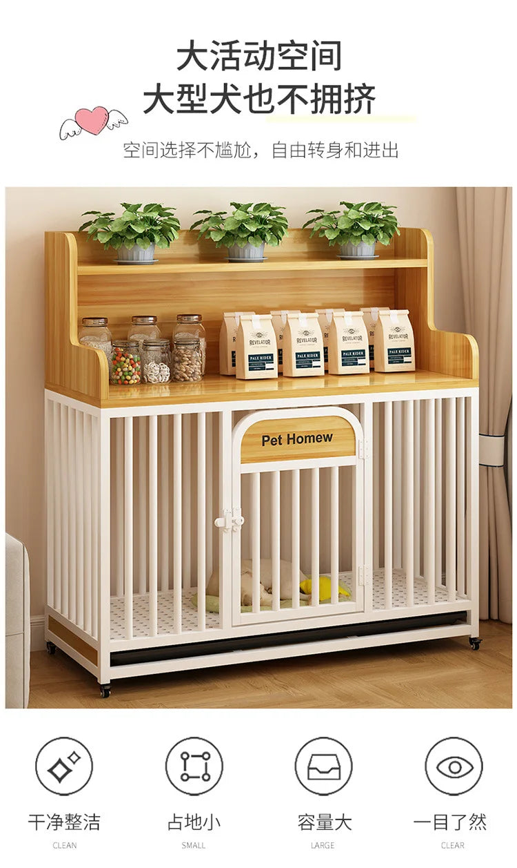 Dog cage household indoor with toilet pulley exquisite workmanship small medium and large dog cage reinforced kennel villa heigh