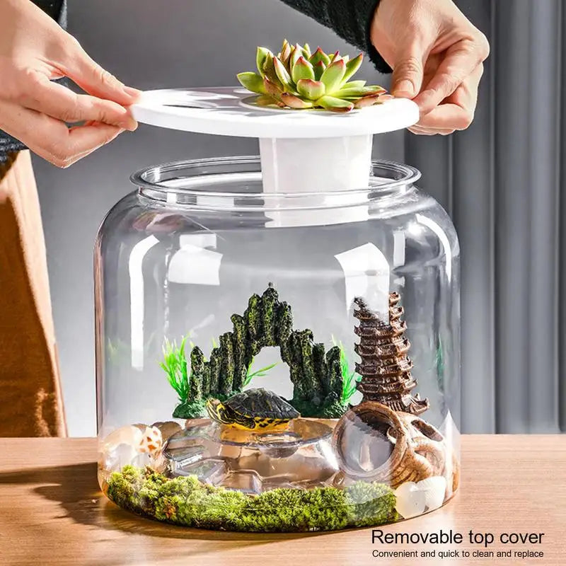 Large Turtle Tank Transparent Turtle Aquarium Turtle Tank With Lid Turtle Terrarium Tortoise Enclosure With Removable Cover
