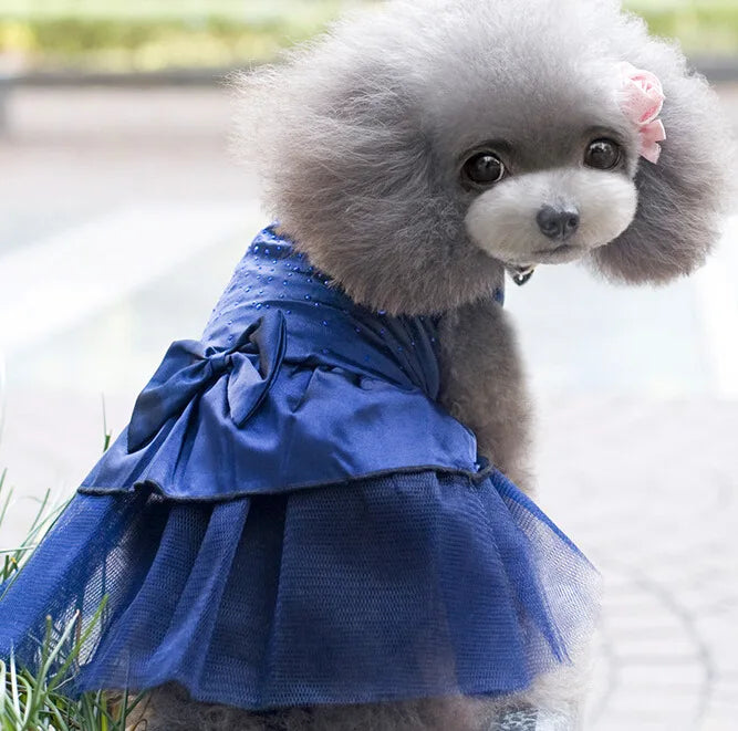 Dog Wedding Dress Cotton Lace Floral Dress For Small Dogs Chihuahua Summer Puppy Dress Pomeranian Princess Tutu Yorkshire Clothe