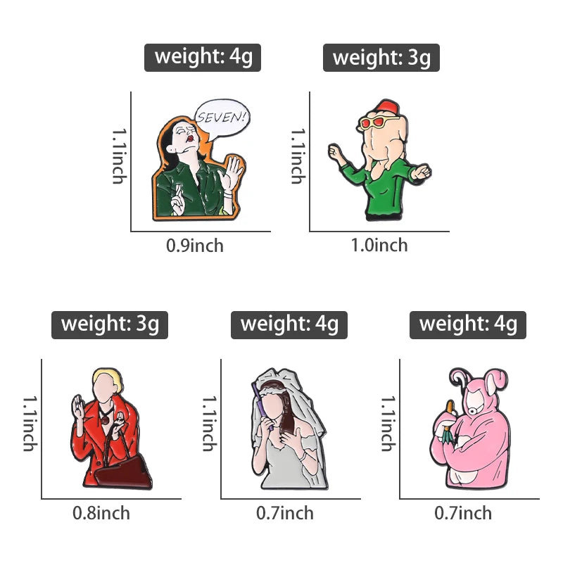 Funny Animal Sets Enamel Pins Cartoon Anime Figure Ghost Spooky Cute Cat Bird Brooches Backpack Lapel Badge Punk Jewelry Gifts