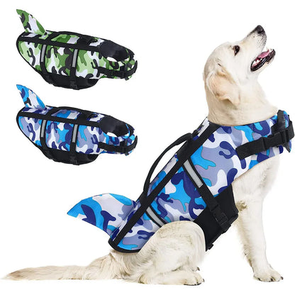 Dog Life Jacket Lightweight Adjustable High Visibility Dog Life Vest for Swimming High Flotation Reflective Life Jacket for Dogs