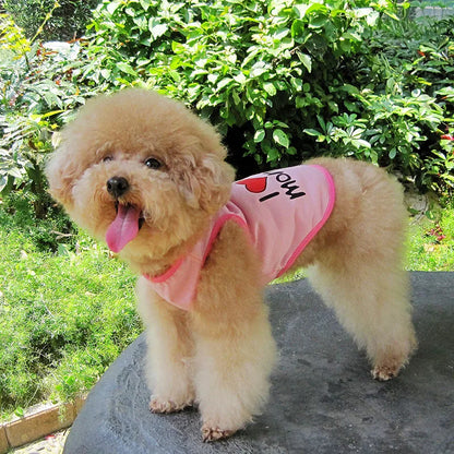 Small Dog Clothes Soft Cotton Puppy Shirt Classic Daddy Mommy Printed T-shirt Pet Vest Clothing for Cats Chihuahua Dog Apparel