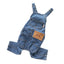 Dog Jeans Jumpsuit for Small Medium Large Dogs Adjustable Pet Denim Clothes Costumes Vintage Washed Dog Pants Overall for Dogs