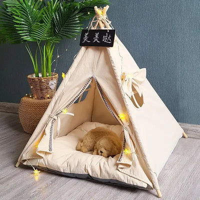 NK0 Internet celebrity ins pet tent teddy kennel corgi dog bed cat litter four seasons medium and small dog semi-closed removabl