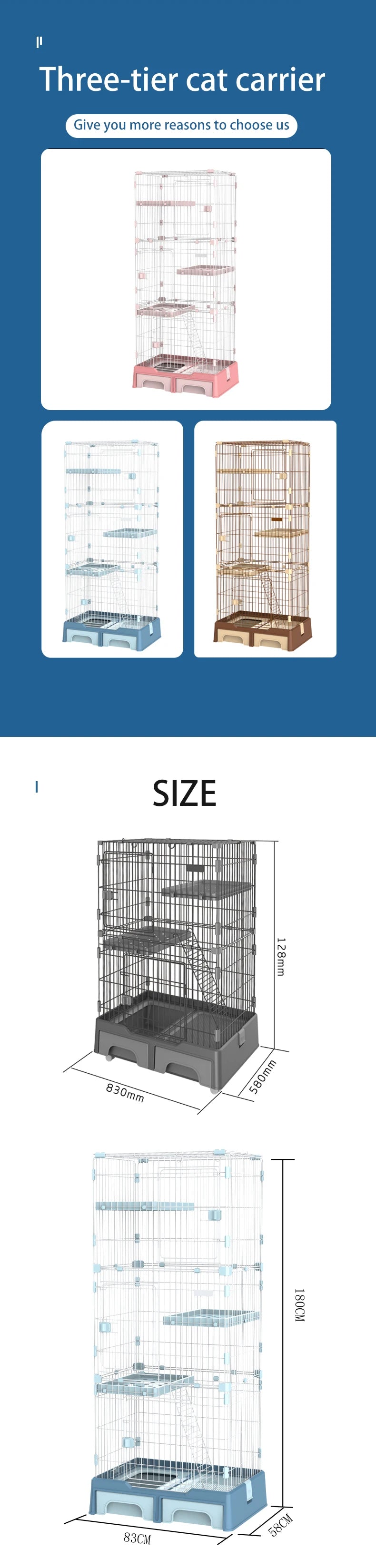 Emily pets big Hot selling metal kennel mesh folding stainless steel cat dog animal cage