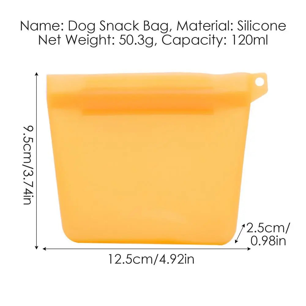 Silicone Dog Treat Bag Outdoor Feeder Portable Dog Training Bag Waterproof Dog Treat Holder Pouch Food Reward Storage Bag