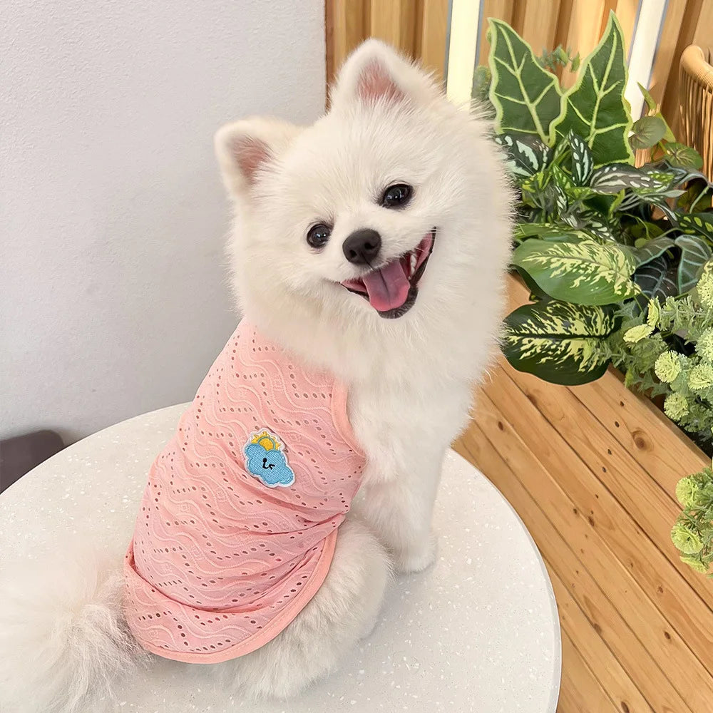 Spring and summer small dog clothing minimalist suspender thin breathable small and medium-sized dog pet cat clothing supplies