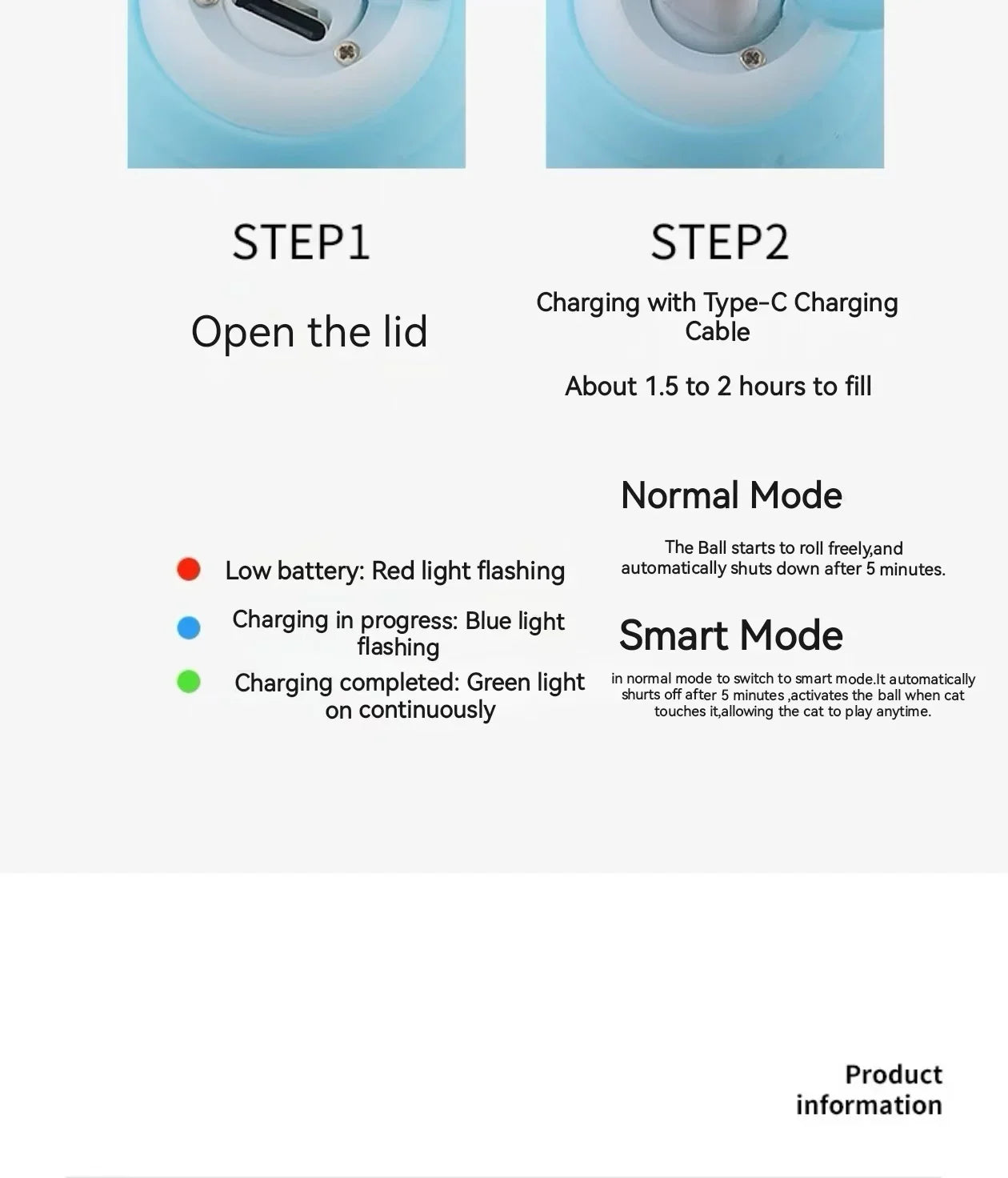 Cat Interactive Ball Training Self-moving Kitten Electric Cat Ball Tovs Elect ronic Automatic Rolling Magic Ball Toys for Cat