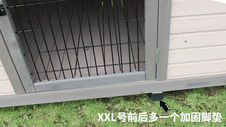 Outdoor Solid Wood Sunscreen Rain Protection Dog House Kennel Large Medium-sized Dog Courtyard Villa Universa