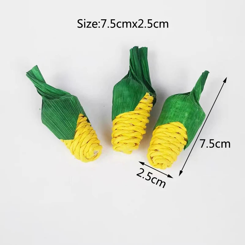 Natural Straw Rope Carrot Hamster Molar Chew toy Small Pets Toys For Hamster Rabbit Grinding Groducts Gnaw Toy Supplies
