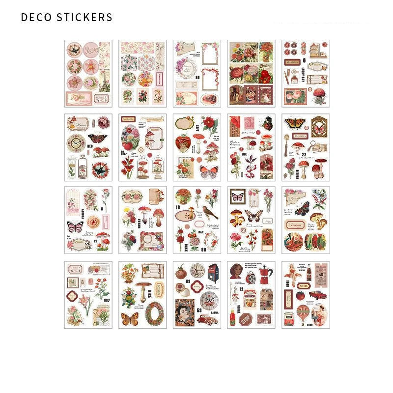 JIANQI 20 pcs PET Die cut Stickers book Plant Flower Label Decorative handmade Scrapbooking Material Diary Album Craft Supplies